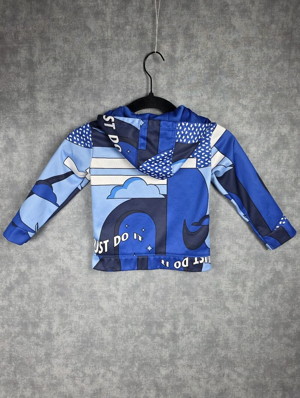 Nike Therma-FIT Toddler Full Zip Hoodie Jacket Blue Graphic 24M